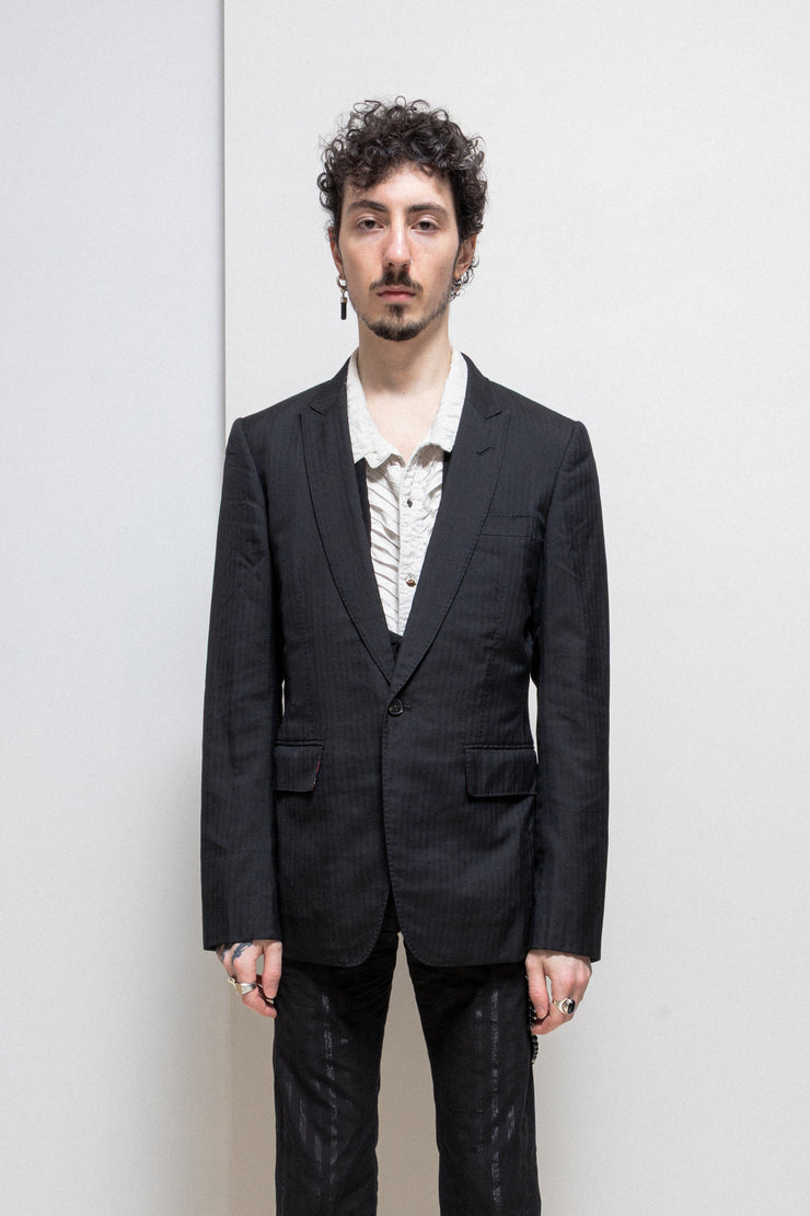 COMME DES GARÇONS HOMME PLUS - SS06 « Rip&Tongue » Wool blend jacket with Rolling Stone’s logo lining