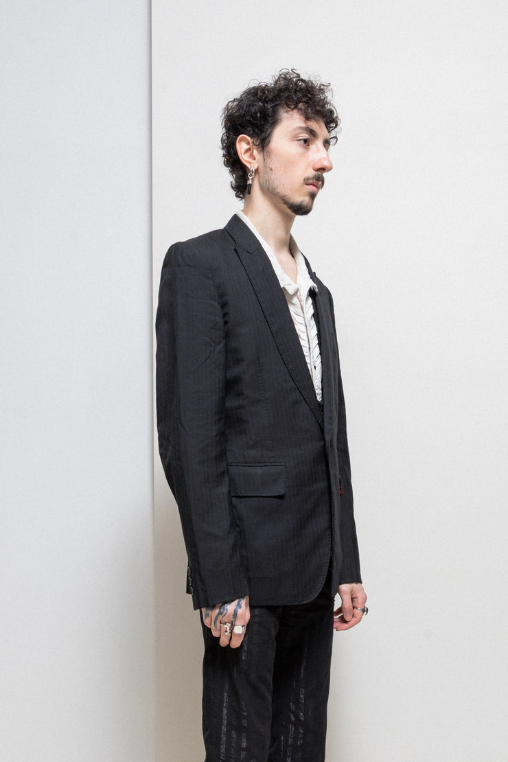 COMME DES GARÇONS HOMME PLUS - SS06 « Rip&Tongue » Wool blend jacket with Rolling Stone’s logo lining