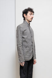 ISAMU KATAYAMA BACKLASH - Shell linen blazer with leather collar