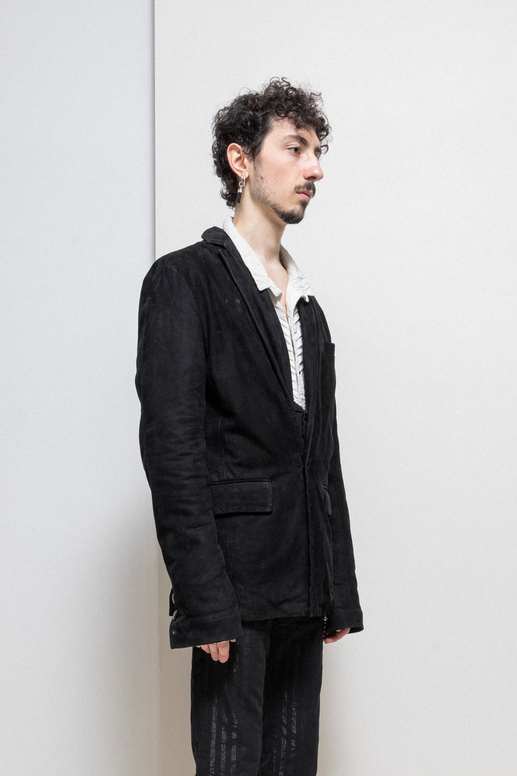 YASUYUKI ISHII - Leather blazer with padded lining