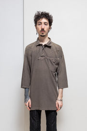 KAPITAL - Oversized cotton polo shirt with concho detail