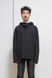 KAPITAL - Boxy cotton hoodie with chest pocket