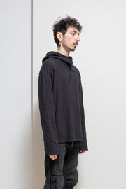 KAPITAL - Boxy cotton hoodie with chest pocket