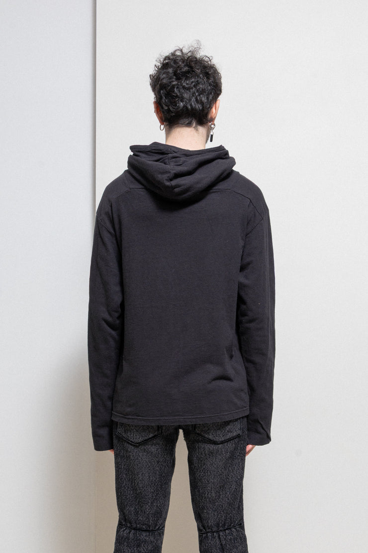 KAPITAL - Boxy cotton hoodie with chest pocket