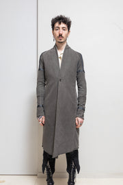 DEVOA - Silk and cotton long coat with taped seams