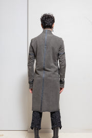 DEVOA - Silk and cotton long coat with taped seams