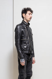UNDERCOVER - SS07 « Purple » Lightweight cow leather jacket with zippers and pocket details