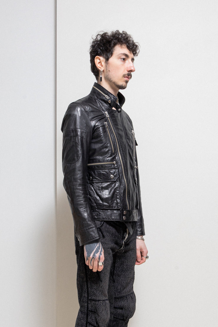 UNDERCOVER - SS07 « Purple » Lightweight cow leather jacket with zippers and pocket details