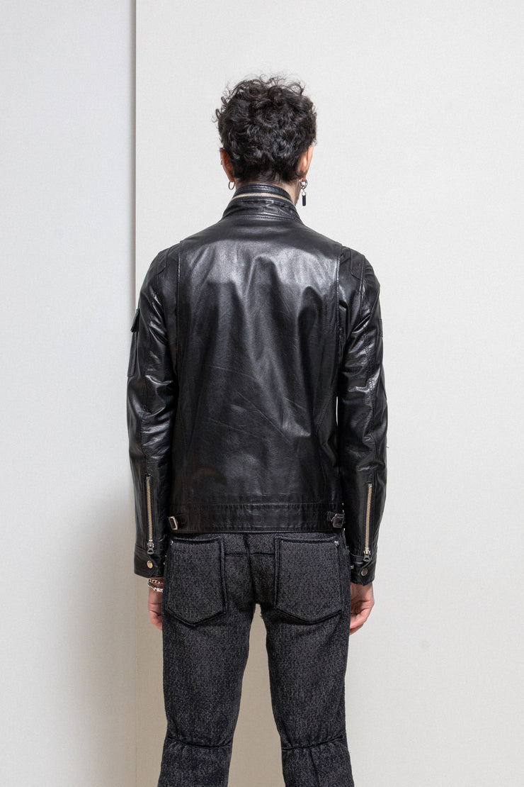 UNDERCOVER - SS07 « Purple » Lightweight cow leather jacket with zippers and pocket details