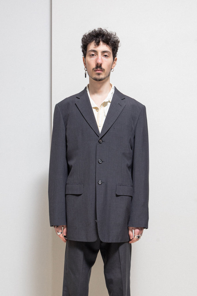 UNDERCOVER - SS99 « Relief » Grey costume jacket with cross