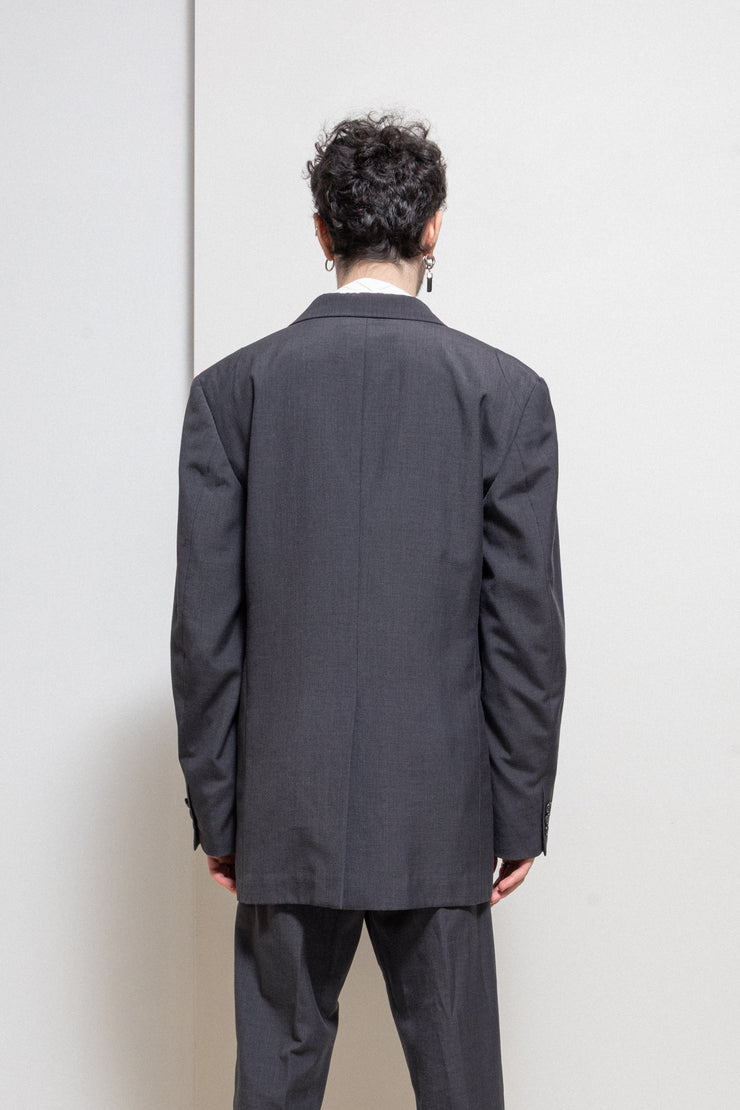 UNDERCOVER - SS99 « Relief » Grey costume jacket with cross pattern lining