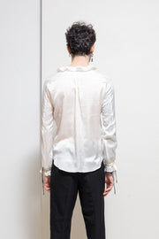 NUMBER (N)INE - FW07 « Love God Murder » Cotton blend pleated shirt with strap details (runway)