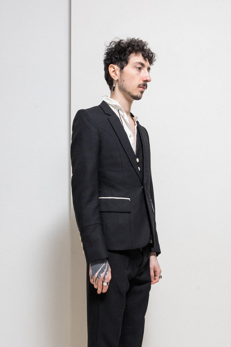 NUMBER (N)INE - SS09 « The lonesome heroes » Wool blazer jacket with cream details