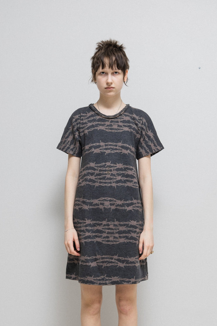 UNDERCOVER UNDAKOVRIST - Fall 1996 "Wire" Reedition patterned wool dress