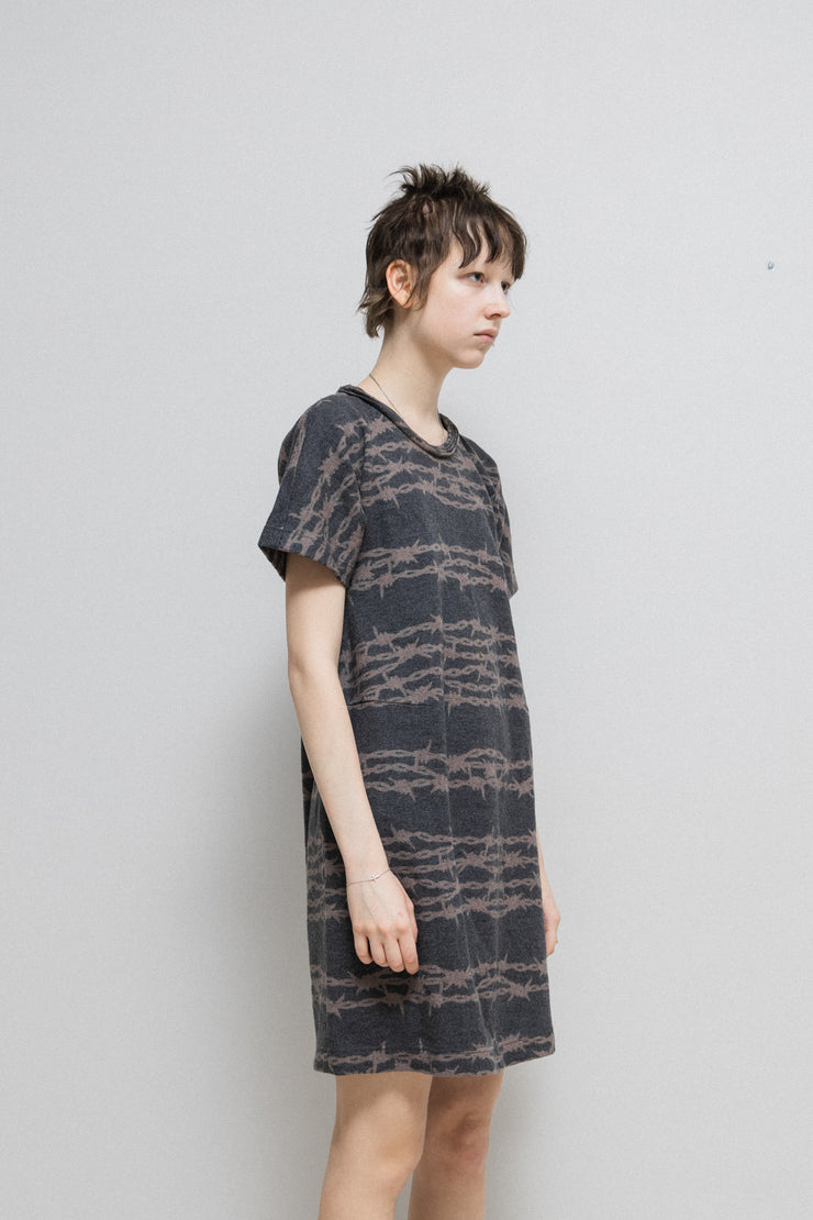 UNDERCOVER UNDAKOVRIST - Fall 1996 "Wire" Reedition patterned wool dress