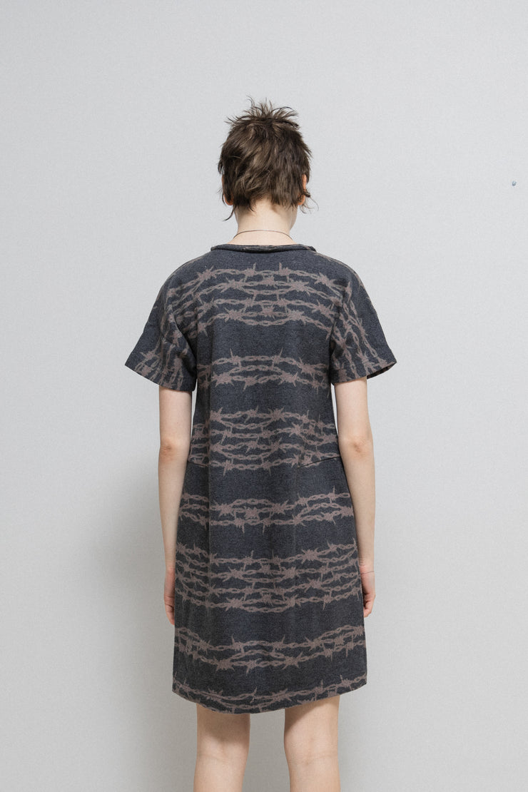 UNDERCOVER UNDAKOVRIST - Fall 1996 "Wire" Reedition patterned wool dress