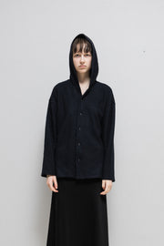 YOHJI YAMAMOTO Y'S - Button up wool blend hooded sweater (90's)