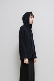 YOHJI YAMAMOTO Y'S - Button up wool blend hooded sweater (90's)