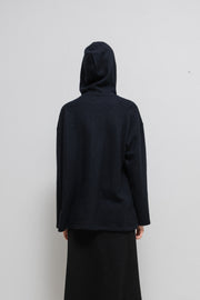 YOHJI YAMAMOTO Y'S - Button up wool blend hooded sweater (90's)