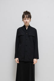 YOHJI YAMAMOTO Y'S - Button up officer gabardine wool jacket