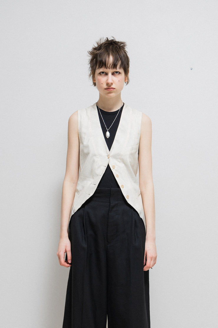 ANN DEMEULEMEESTER - SS07 Gradient silk vest with back straps