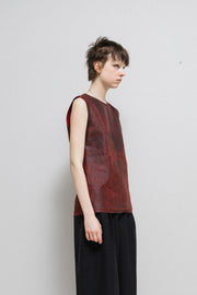 ANN DEMEULEMEESTER - FW01 Red painted leather top