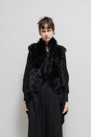 GIORGIO BRATO - Goat fur shearling coat with sleeve pocket detail