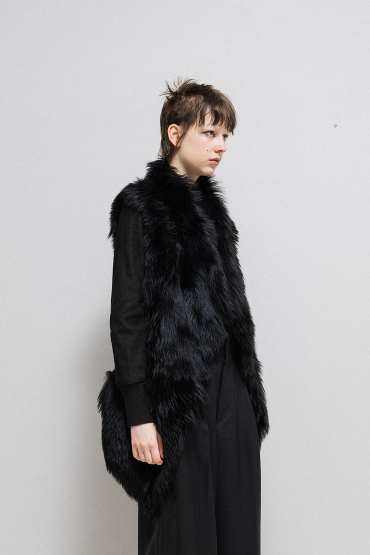 GIORGIO BRATO - Goat fur shearling coat with sleeve pocket detail