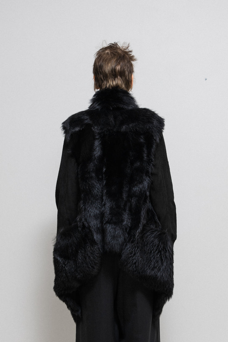 GIORGIO BRATO - Goat fur shearling coat with sleeve pocket detail