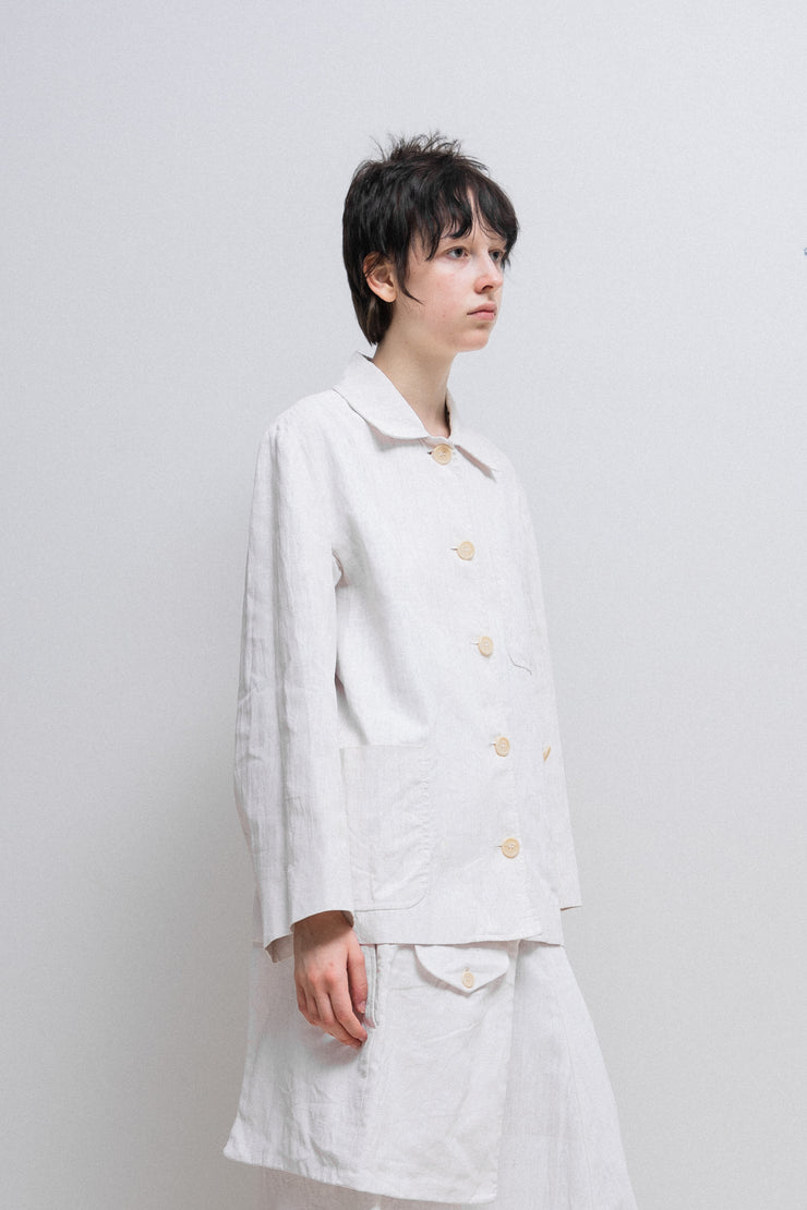 ANN DEMEULEMEESTER - SS99 Painted linen button up jacket