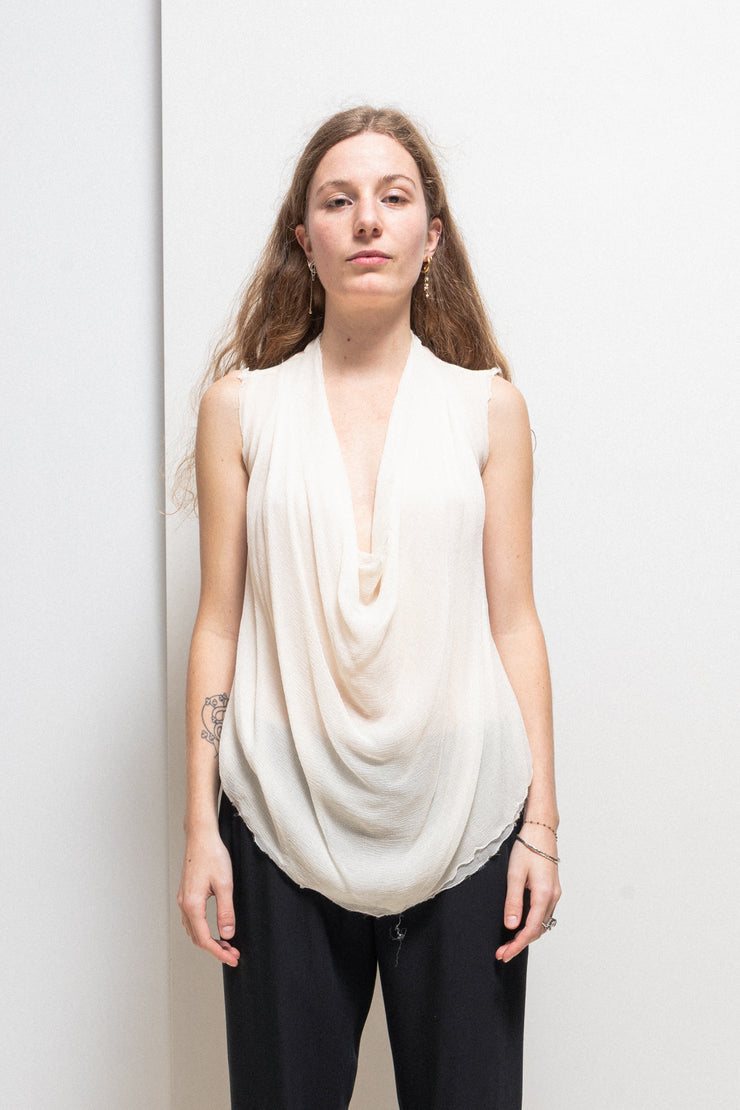 MARC LE BIHAN - 100% silk white top