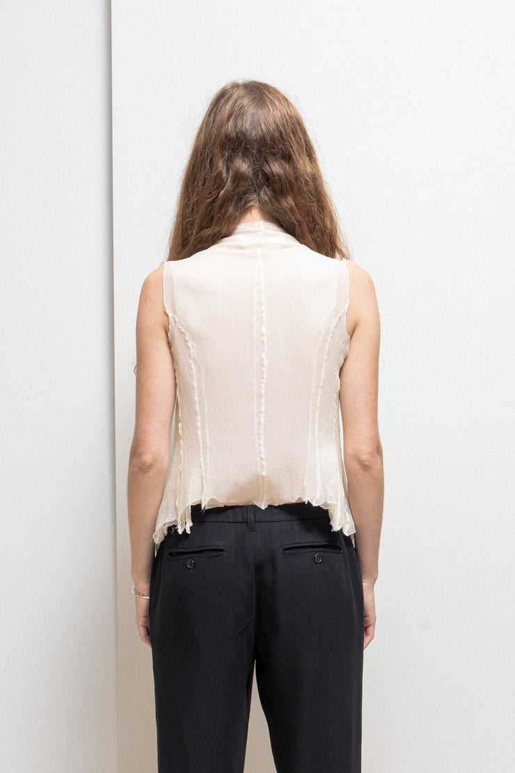 MARC LE BIHAN - 100% silk white top