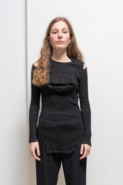 ALICE AUAA - Stretch crumpled top with elbow slits and front detail