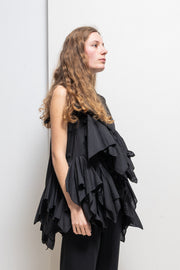 RUNDHOLZ - Cotton vest with voluminous front frills