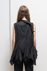 RUNDHOLZ - Cotton vest with voluminous front frills