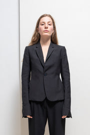 RICK OWENS - FW15 « SPHINX » Textured virgin wool blazer with back slits