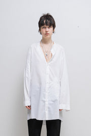 YOHJI YAMAMOTO Y'S FOR MEN - Long button up shirt with embroideries