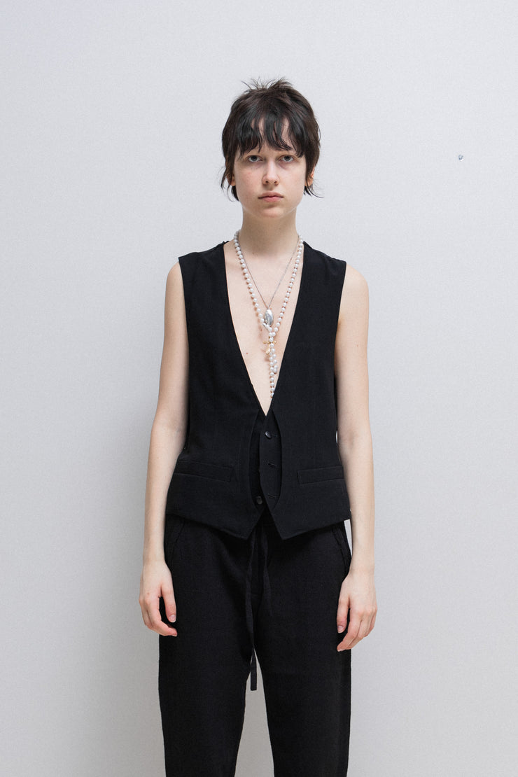 MIHARA YASUHIRO - Wool waistcoat with front slit details