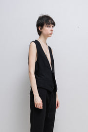 MIHARA YASUHIRO - Wool waistcoat with front slit details