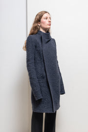 RICK OWENS - FW15 « SPHINX » Mohair wool blend high neck coat