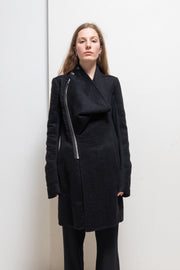 RICK OWENS - FW11 « LIMO » Cashmere coat with folded high neck