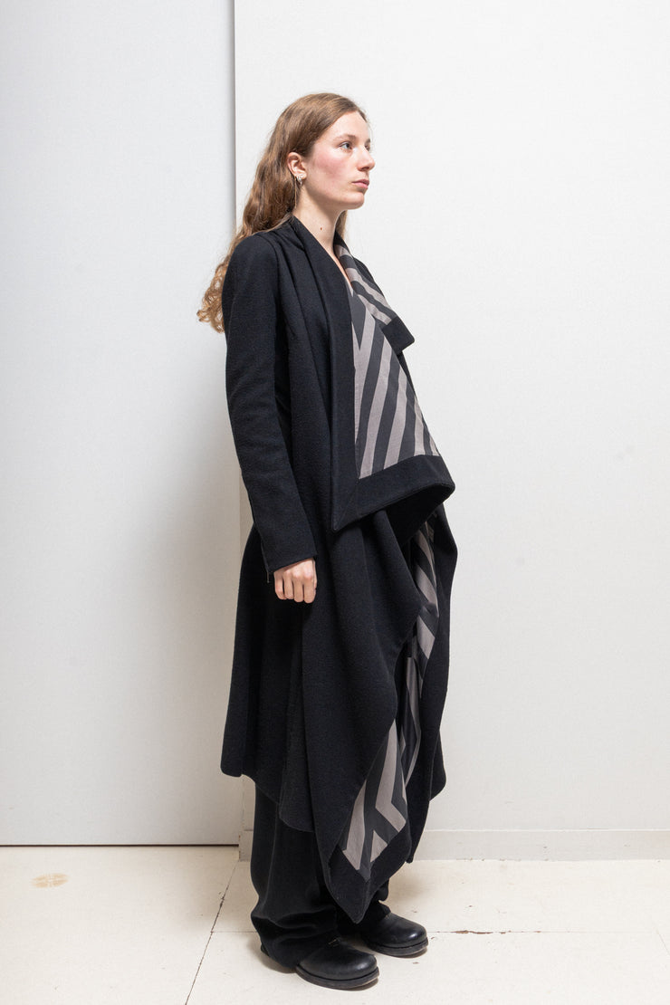 GARETH PUGH - 2010’s Cashmere blend maxi length coat with patterned lining