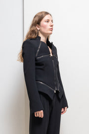 GARETH PUGH - FW15 Black cross zipper jacket (runway)