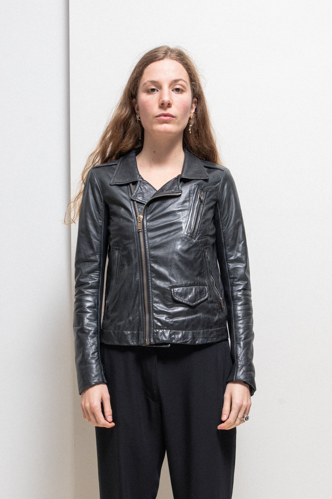 RICK OWENS - FW13 « PLINTH » Lamb leather cropped Stooges jacket