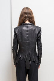 ALEKSANDR MANAMIS - Lamb leather jacket with slashed hems and front straps