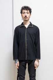 YOHJI YAMAMOTO Y’S - 80’s / 90’s Wool button up jacket with cream hem stitching