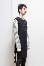 ANN DEMEULEMEESTER - Cashmere blend sweater with striped sleeves