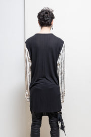 ANN DEMEULEMEESTER - Cashmere blend sweater with striped sleeves