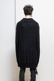 ANN DEMEULEMEESTER - Knitted sweater with collar button (sample)