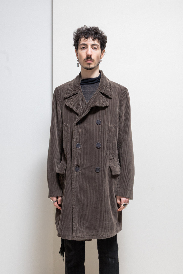 RICK OWENS - FW05 « MOOG » Cotton corduroy coat with pocket details